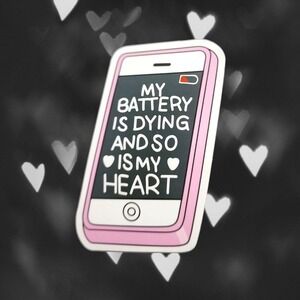 Dying Phone Battery Sticker